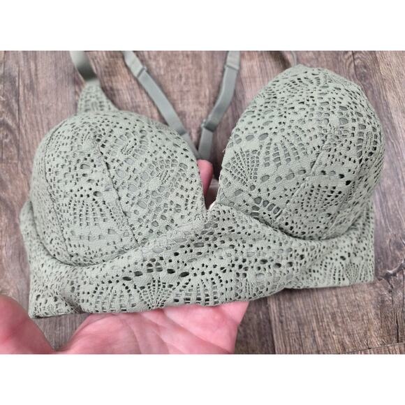 Victoria's Secret Light Green Body By Victoria Lightly Lined Plunge Bra 32DD - Picture 2 of 5